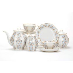 Дулёвский фарфор / Tea set "White Swan. Confetti", 21 items