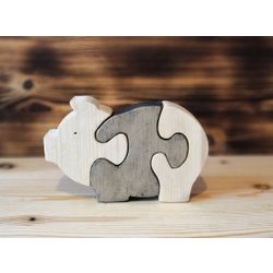 Wooden toy puzzle "Piglet"