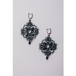 Lace earrings "Elena the Beautiful" black