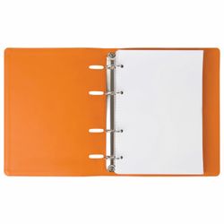 BRAUBERG / Notebook on rings A5 (180x220 mm), 120 sh., Textured leather, "Joy", orange / light orange / 2 pcs.