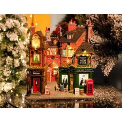 Fassade 'Englische Straße', hell, 29.5х27х10 cm, Batterien, LEMAX