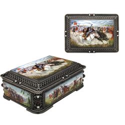 Ростовская финифть / Casket "Bogatyrkiy"
