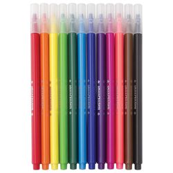 INLANDIA markers 12 colors, ZOO, triangular, washable, ventilated cap