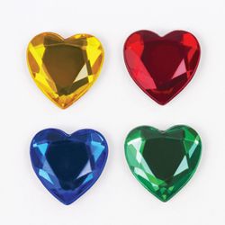Self-adhesive rhinestones "Heart", 14 mm, 30 g, 5 colors, TREASURE ISLAND