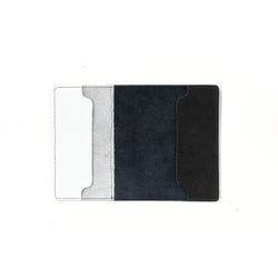 Passport cover combo black with white accents