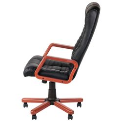 Office chair "Atlant extra", leather, wood, black