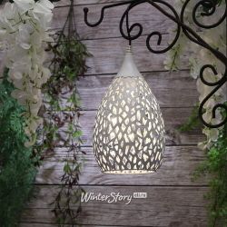 Kaemingk / Suspended solar lamp Solar Drop 21 * 13 cm with warm white LED, white, IP44