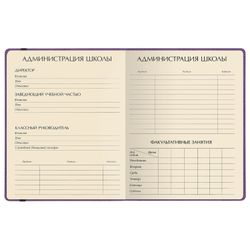 Альт / Diary grade 1-11, leatherette (light), embossing, elastic band, lace, 48 sheets, MEGAPOLIS Violet. / 10 pieces.