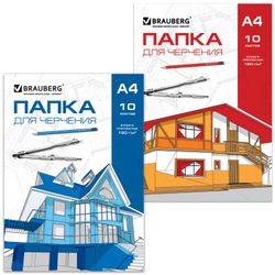 A4, 210 x297 mm, 10 sheets, 160 g/m2, frameless, BRAUBERG (2 species)