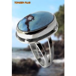 Silver 925 ring with maykainsky turquoise