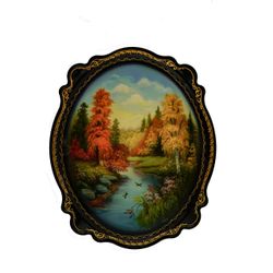 Сувениры из Н.Тагила / Souvenirs from N. Tagil / Tray "Subject painting. Landscape №20", 30x25 cm