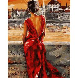 Опт-картина / Peinture par numéros 40x50 Fille sur le talus