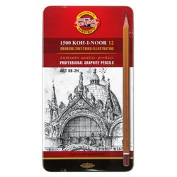 Koh-I-Noor / A set of black lead pencils of different hardness 12 pcs