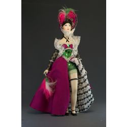 Потешный промысел / Porzellan-Souvenir-Puppe "Kabaretttänzerin. Frankreich 19-20 Jahrhunderte"