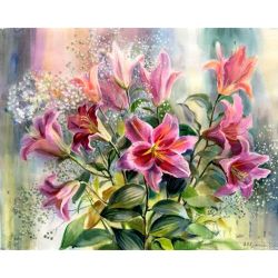 Опт-картина / Sayılara göre boyama 40x50 Parlak lilyum