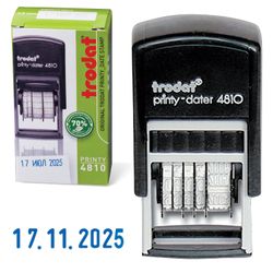 TRODAT / Dater-mini month in digits, for a bank, imprint 20x4 mm, blue, 4810 BANK, black case