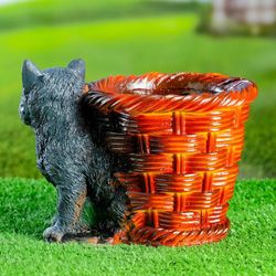 Хорошие сувениры / Figured pots "Kitten with a basket" 22x17 cm