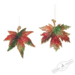 Holiday Classics / Set of Christmas tree decorations "Maple leaf", 6 pcs