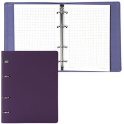 BRAUBERG / Notebook on rings A5 (180x220 mm), 120 sh., Textured leather, "Joy", violet / light violet / 2 pcs.