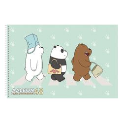 HATBER / Album for drawing "The whole truth about bears" (5 dbljd), 48 sheets A4, 205x300 mm, spiral, cardboard cover