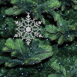 ЗОЛОТАЯ СКАЗКА / Christbaumschmuck "Schneeflocken-Spinnennetz silber" SET 6-tlg., 12 cm