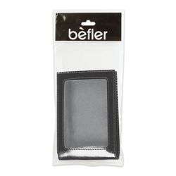 Bìa ID BEFLER "Cổ điển", da thật, có cửa sổ, màu đen