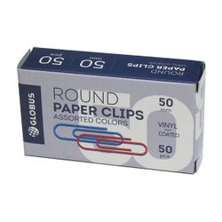 Smooth paper clips 50 mm 50 pieces, color(assorted)