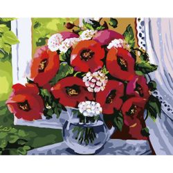 ВанГогВоМне / "एक पारदर्शी फूलदान में खसखस" 40x50 सेमी . द्वारा पेंट करें