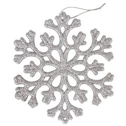ЗОЛОТАЯ СКАЗКА / Christbaum-Hängedeko "Silber Schneeflocke", SET 6-tlg., 12 cm, Glitzer
