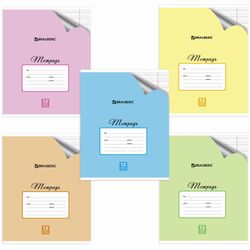 BRAUBERG / Notebook 12 y. "ECO", frequent slanting line, cover thick coated paper, PASTEL WITH ANGLE / 20 pcs.