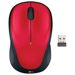 LOGITECH / Wireless mouse M235, 2 buttons + 1 wheel-button, optical, red-black