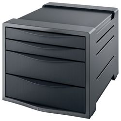 ESSELTE / Blocco di 4 vassoi chiusi per scrivania "VIVIDA", 285х245х365 mm, nero
