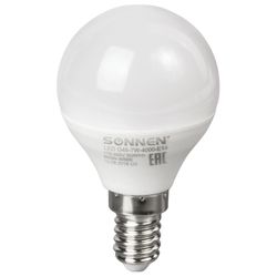 SONNEN / LED lamp 7 (60) W, base E14, ball, cold white light, LED G45-7W-4000-E14