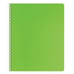 HATBER / Quaderno A4, 80 fogli, pettine, gabbia, copertina in plastica, "DIAMOND NEON-GREEN" / 4 pz.