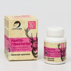 Алтэя / Pantognmatogen "Women's Beauty" with a red brush and a pine uterus, 30 capsules of 500 mg each