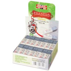 Eraser KOH-I-NOOR, 50х13х7 mm, white-gray, rectangular, beveled edge, natural rubber, 6541/60