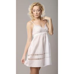Снежинка / Snowflake / Women's night shirt "Sweet fantasies" of a semi-adjacent silhouette with openwork embroidery