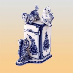 Damask "Refrigerator" Gzhel 1 l