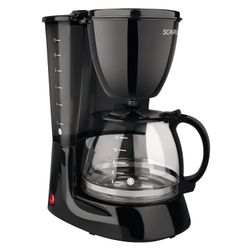 Coffee maker drip SCARLETT SC-CM33007, 750 W, 1.25 liters, anti-cap, heating, plastic, black