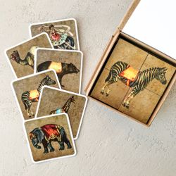 Zartoy / 带有图片“马戏团动物”的立方体