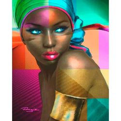 Опт-картина / Pintura por números 40x50 Mujer africana