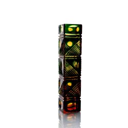 Гусевской Хрустальный завод / Crystal vase for flowers "Consul" large amber green