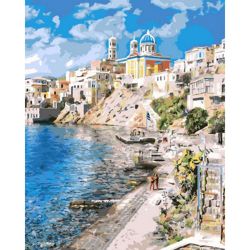 Опт-картина / Pintura por números 40x50 cidade grega