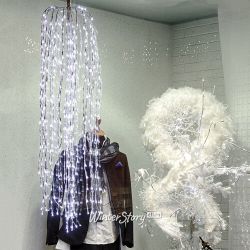 Kaemingk / Decoração LED Cascade prata 2 m, 680 lâmpadas LED brancas frias, controlador, IP44