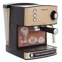 Coffee maker carob POLARIS PCM 1527E, 850 W, volume 1.5 liters, 15 bar, hand capuinator, beige
