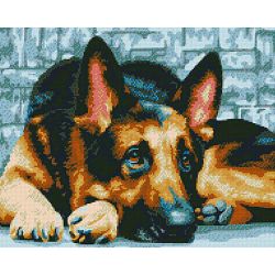 Опт-картина / Mosaico diamante, 40x50, strass quadrati Cane pastore