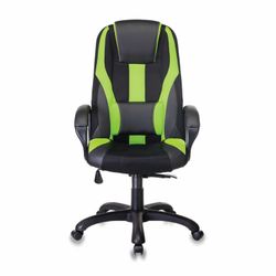 Computer chair VIKING-9 / BL + SD, pillow, eco-leather / fabric, black / green