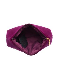 Торжокские золотошвеи / Velvet cosmetic bag with a zipper with embroidery "Victoria"