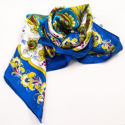 Золотая Хохлома / Natural silk scarf in a gift box