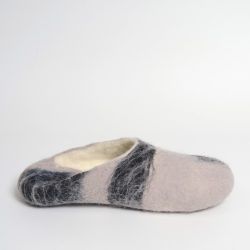 Men's slippers "White Night" handmade